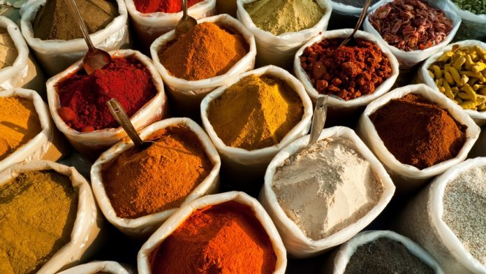 Colorful spices at an indian market Colorful spices at an indian market